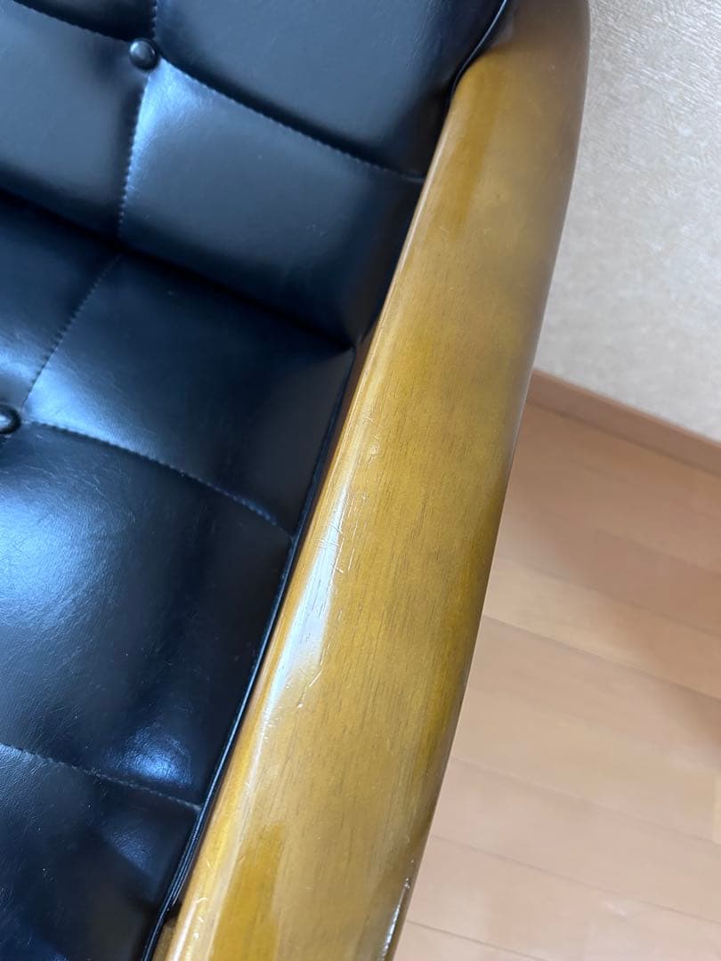 カリモク60 Kチェア2シーター　破れありのため特価（着払い）