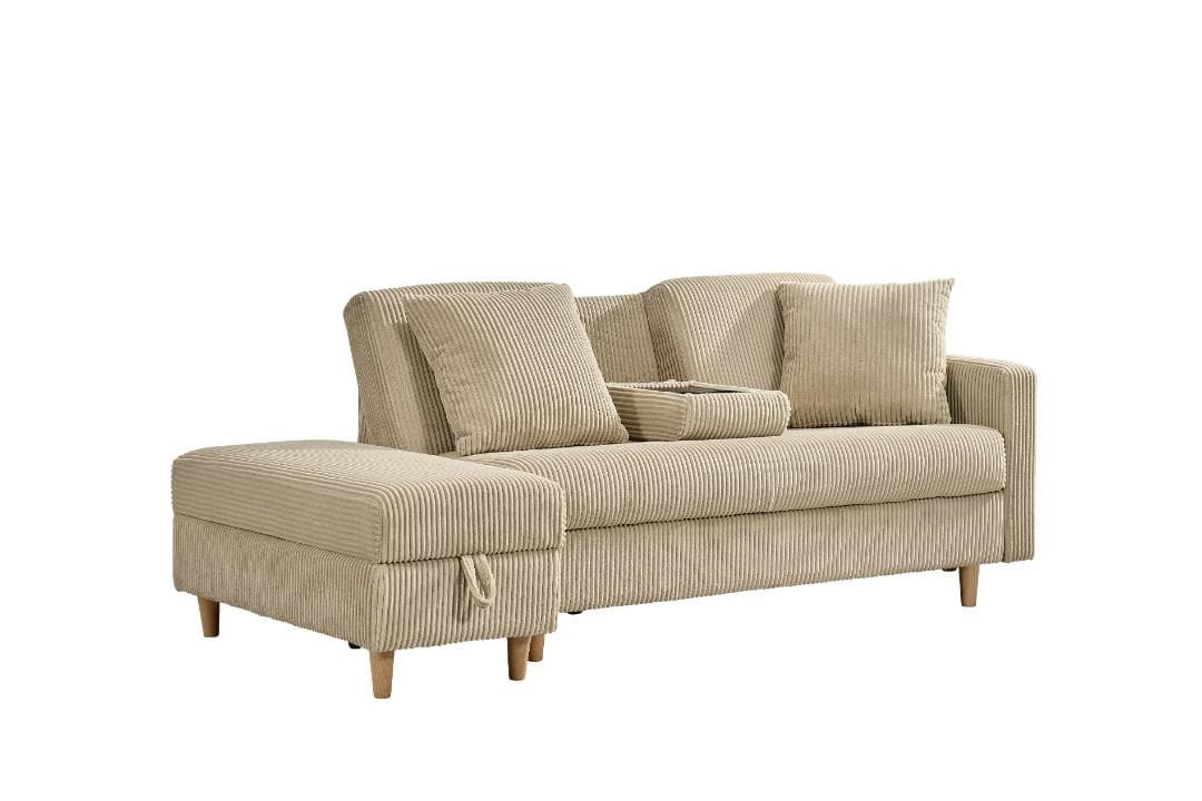 ソファ　ソファーベッド　カウチソファ　3人掛け　オットマン付き　多機能ソファ