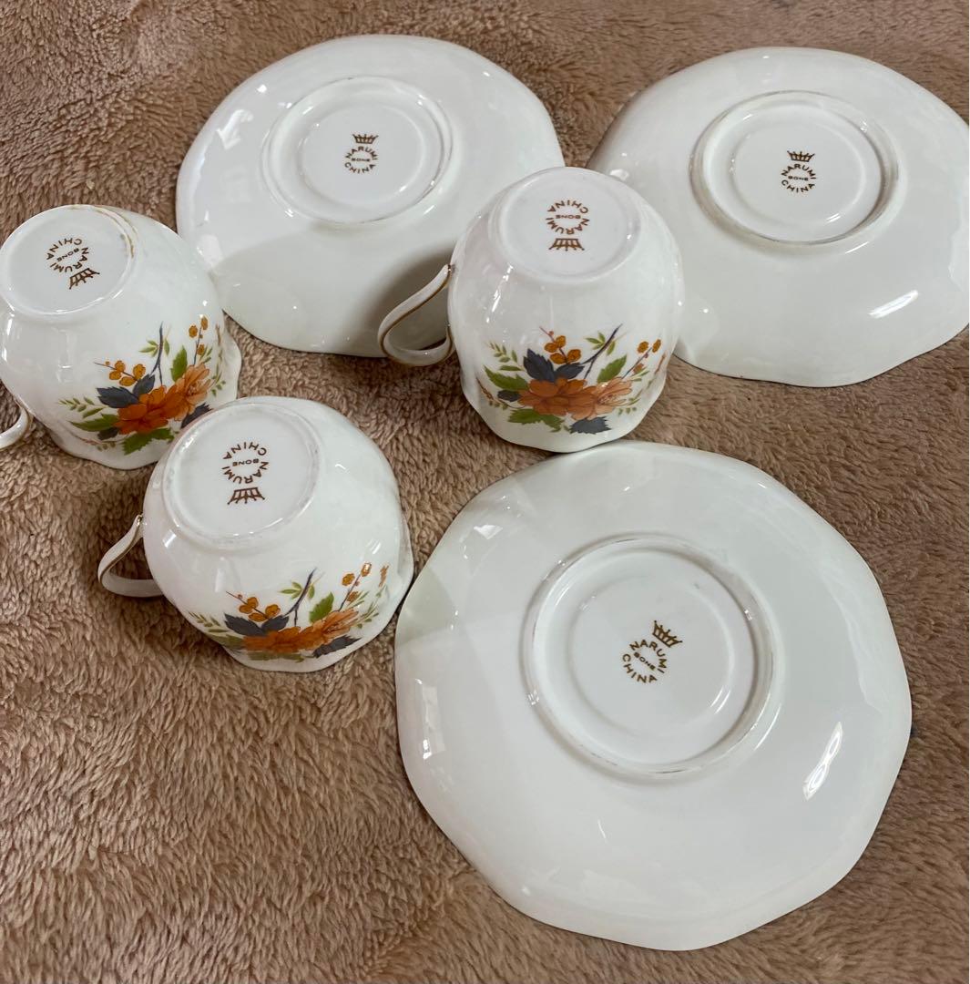 ナルミ　ミカサ　大皿　レトロ　カップアンドソーサー　セット　花柄