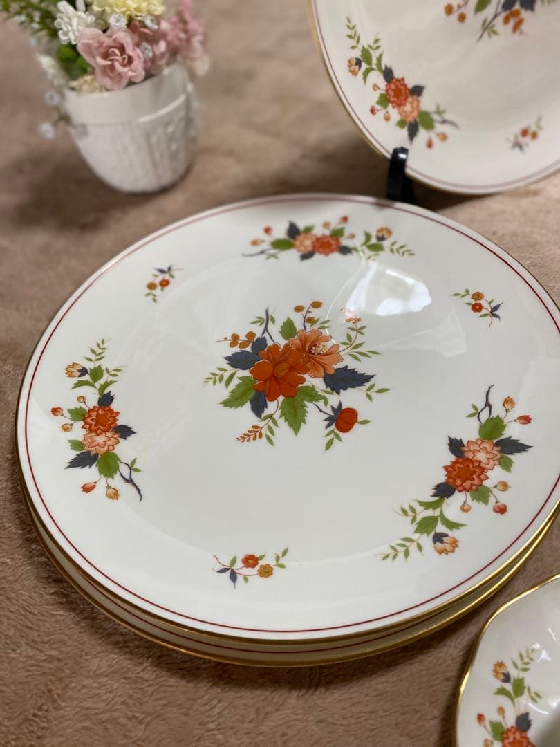 ナルミ　ミカサ　大皿　レトロ　カップアンドソーサー　セット　花柄