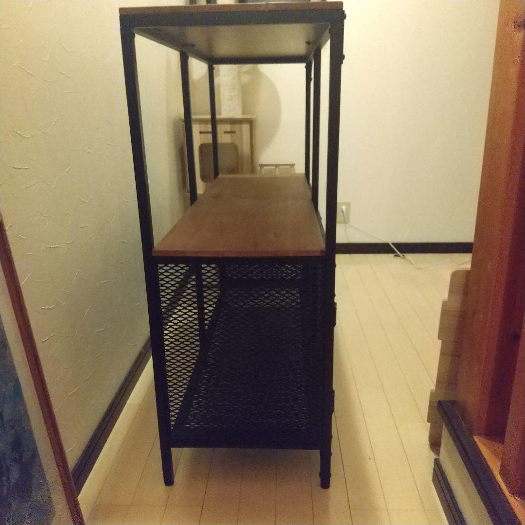 スチールラック メッシュパネル 2段収納