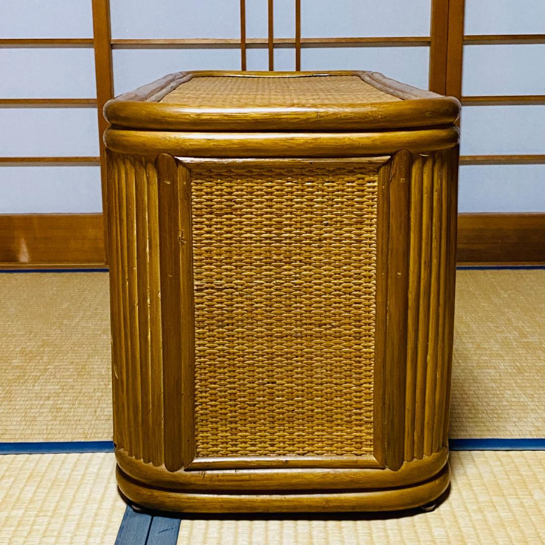 ラタン 籐 棚 チェスト 2段 4口 W90cm D37cm H41cm