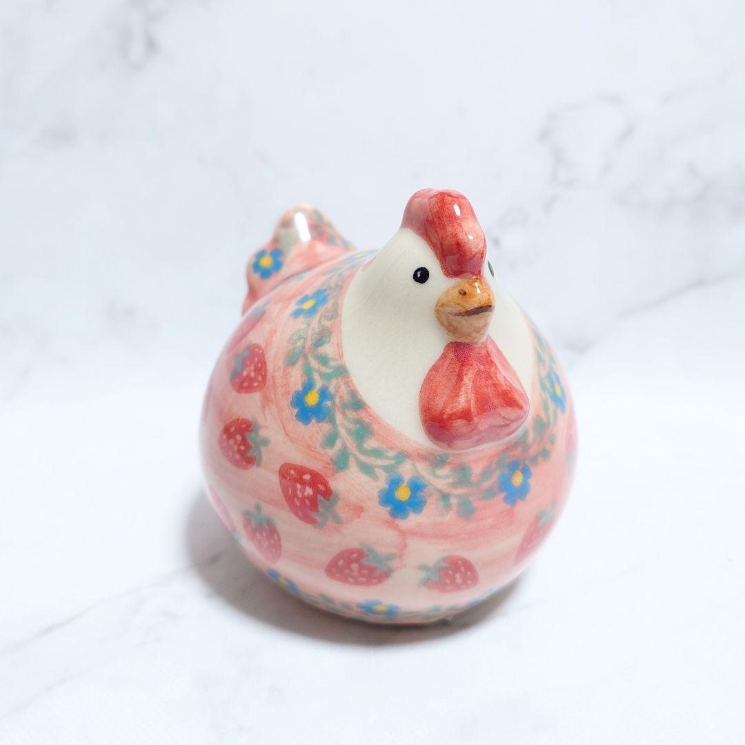 新品 ポーリッシュポタリー PHOENIX社 いちご×小花 にわとり 大サイズ