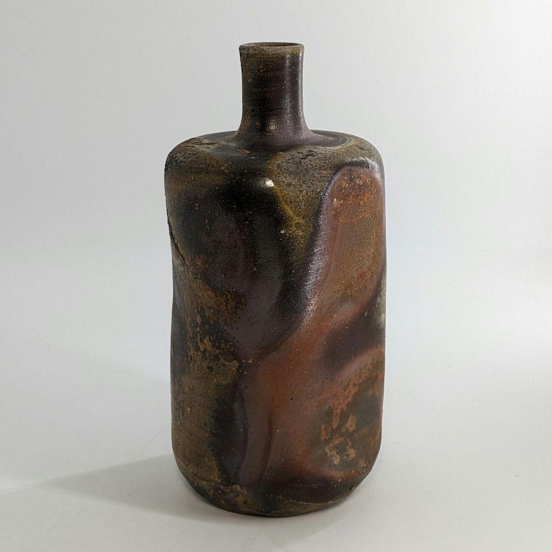 岡山県重要無形文化財 松井與之 備前焼 一輪挿花入 共箱共布