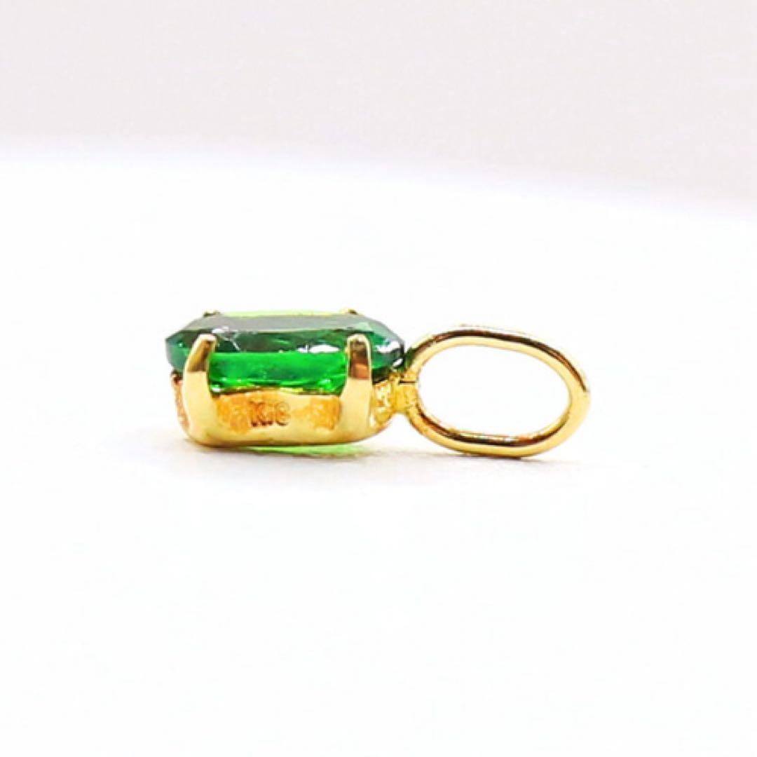 A*v様 AG-K18-216　天然石 K18 ペンダント グリーンガーネット