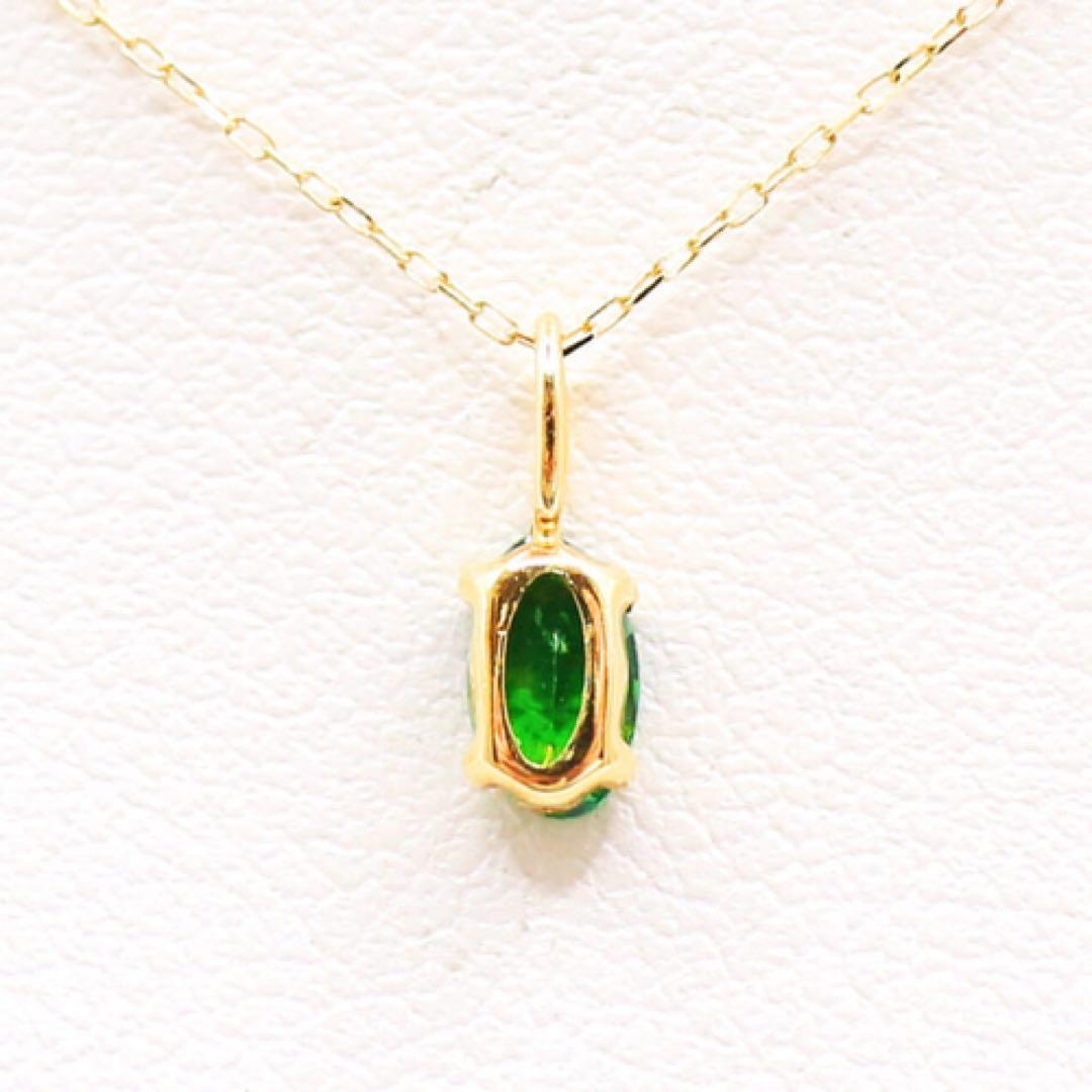 A*v様 AG-K18-216　天然石 K18 ペンダント グリーンガーネット