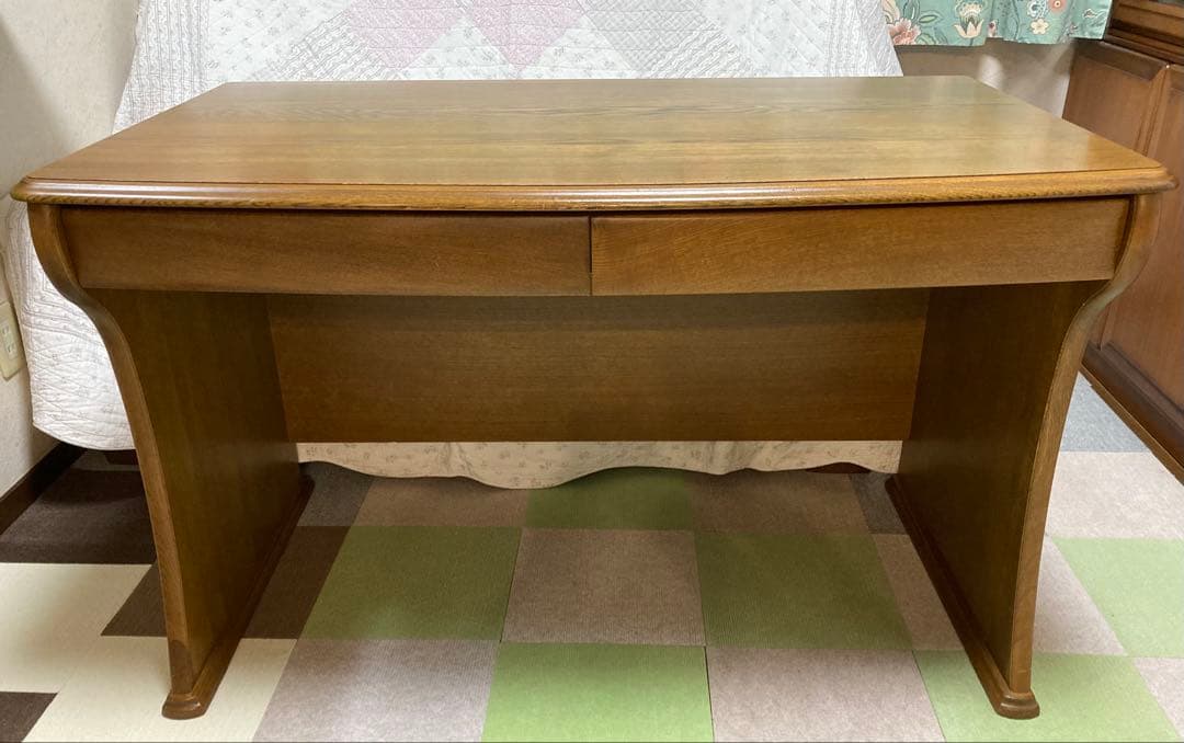 浜本工芸 学習机 木製デスク 木目調 大きめサイズ 120x70x73cm