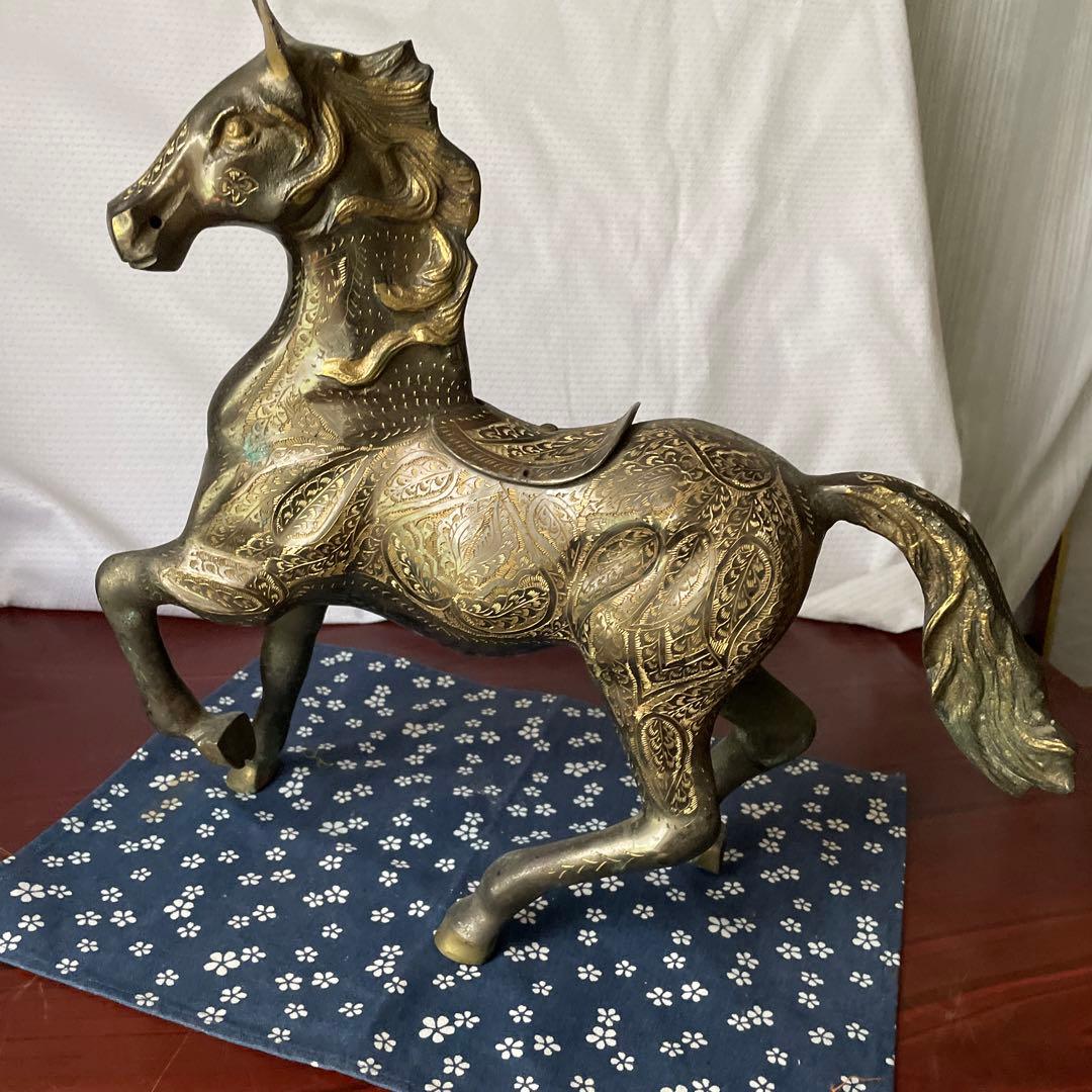 青銅　馬　置物