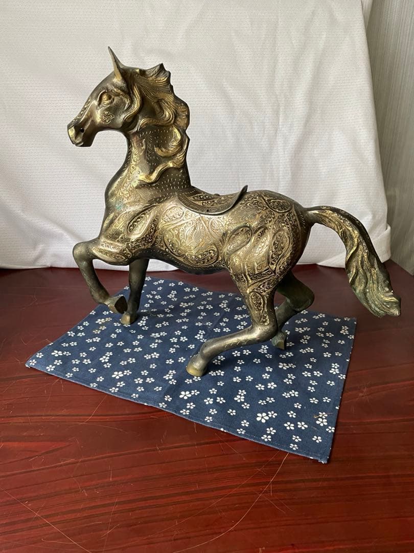 青銅　馬　置物