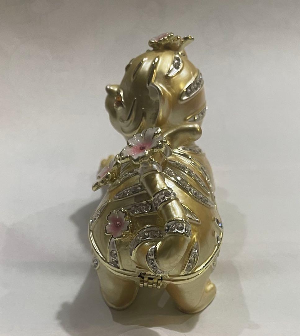 【いいね不要】トラ ゴールド子虎サクラ ストーン アクセサリー入れ置物 小物入れ