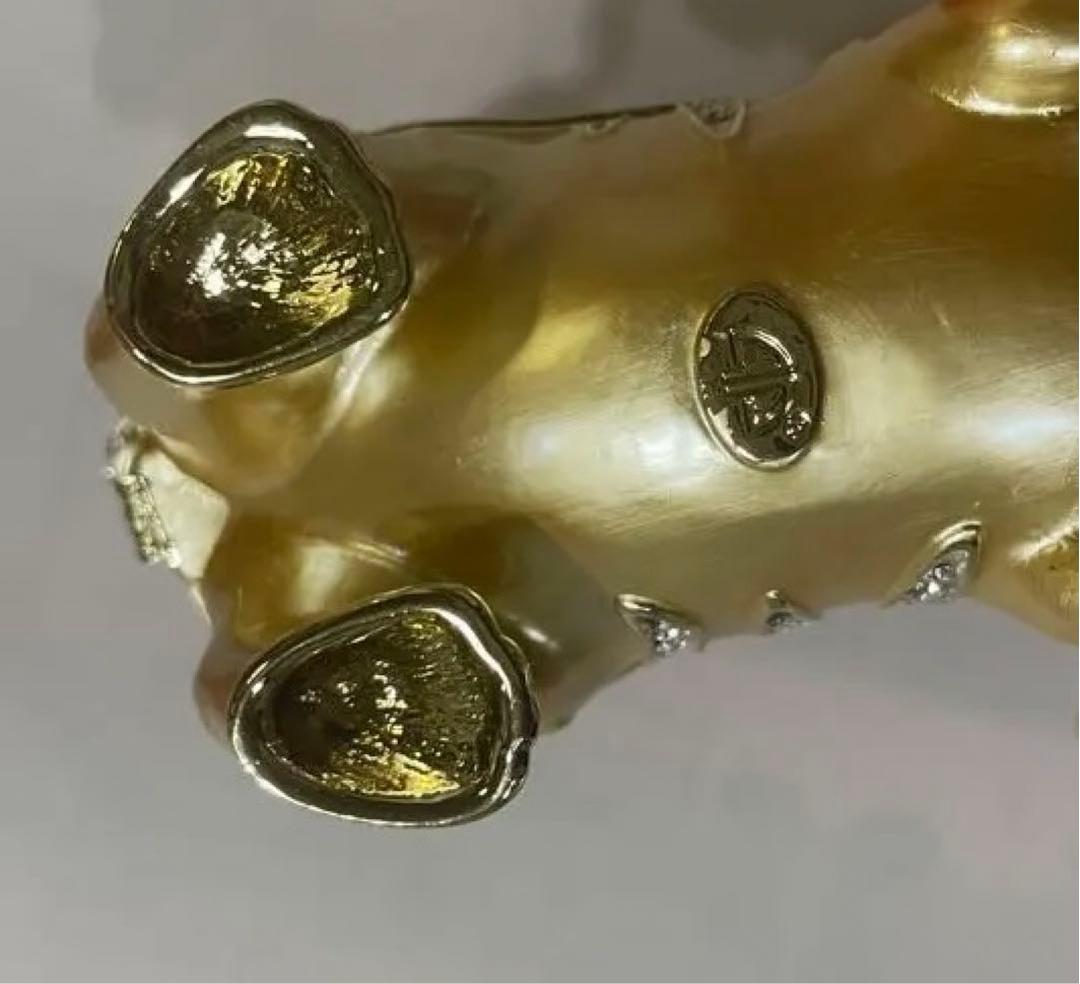 【いいね不要】トラ ゴールド子虎サクラ ストーン アクセサリー入れ置物 小物入れ