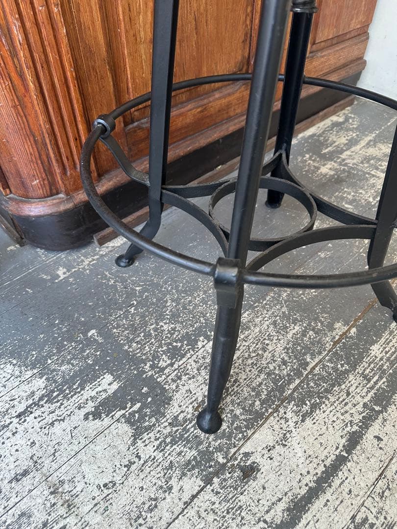 【A】ハイスツール ウッド　インダストリアル　ハイチェアー回転式