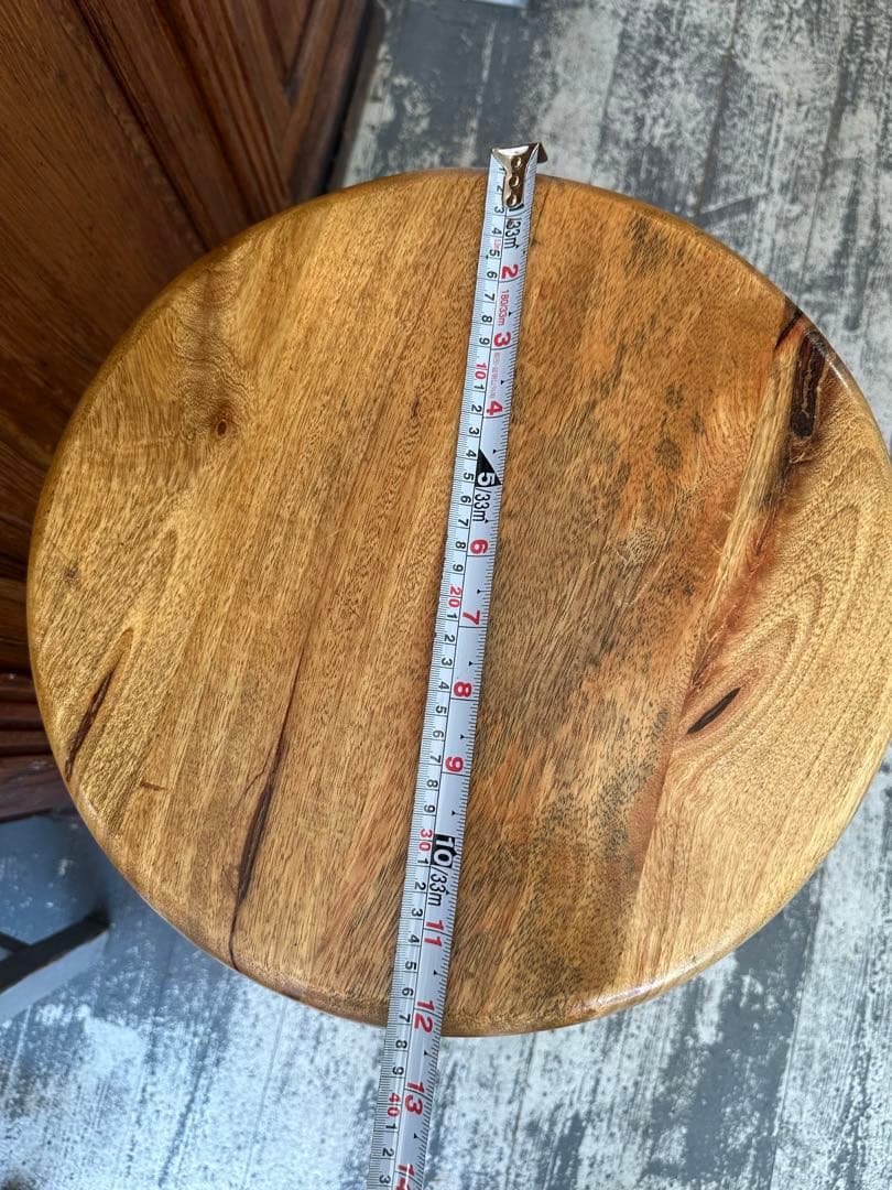 【A】ハイスツール ウッド　インダストリアル　ハイチェアー回転式