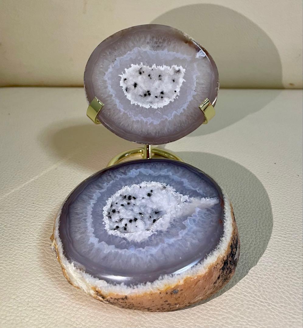 トレジャー瑪瑙 ドゥルージーアゲート 聚宝盆 雪模様 シュガー トルマリン共生