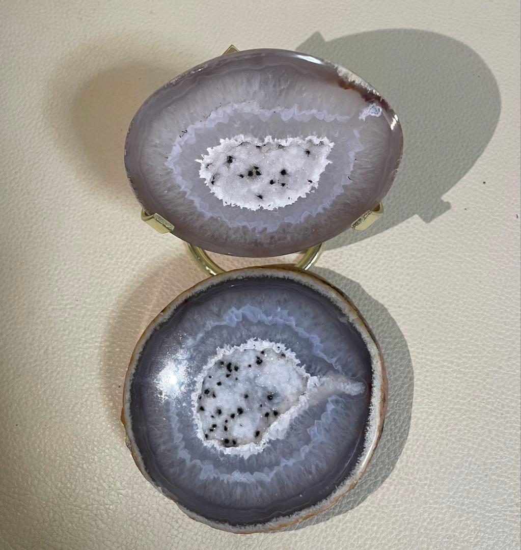 トレジャー瑪瑙 ドゥルージーアゲート 聚宝盆 雪模様 シュガー トルマリン共生