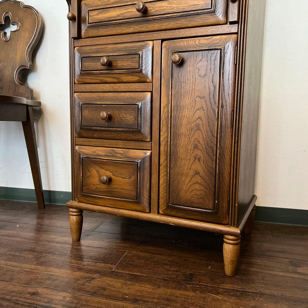 k192r124 国産家具 ライティングチェスト ビューロー 天然木 コンパクト