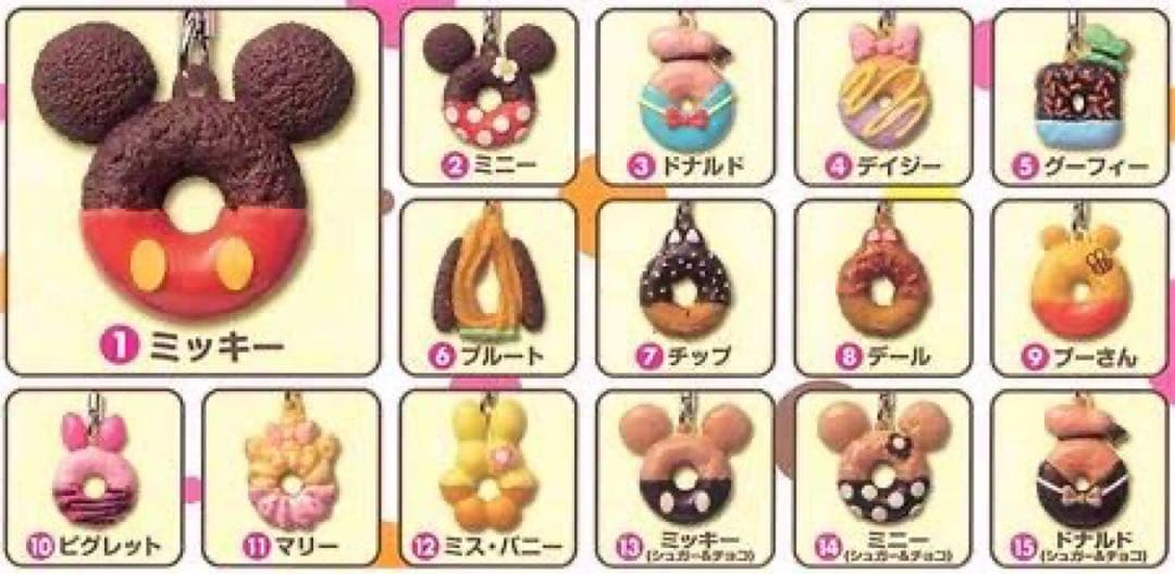 リーメント ディズニー ドーナツ マスコット ストラップ キーホルダー