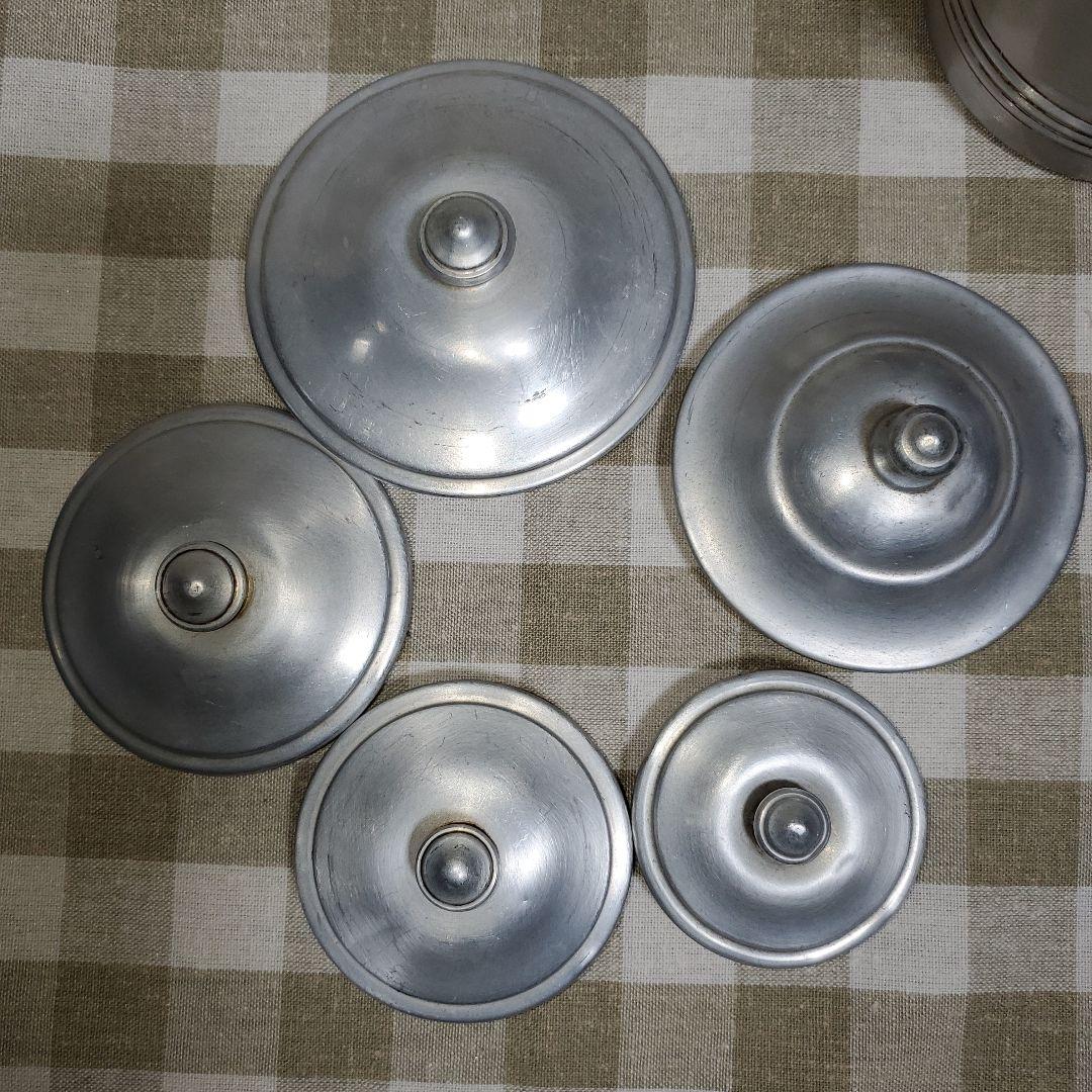 アンティーク　アルミ　キャニスター　5個セット