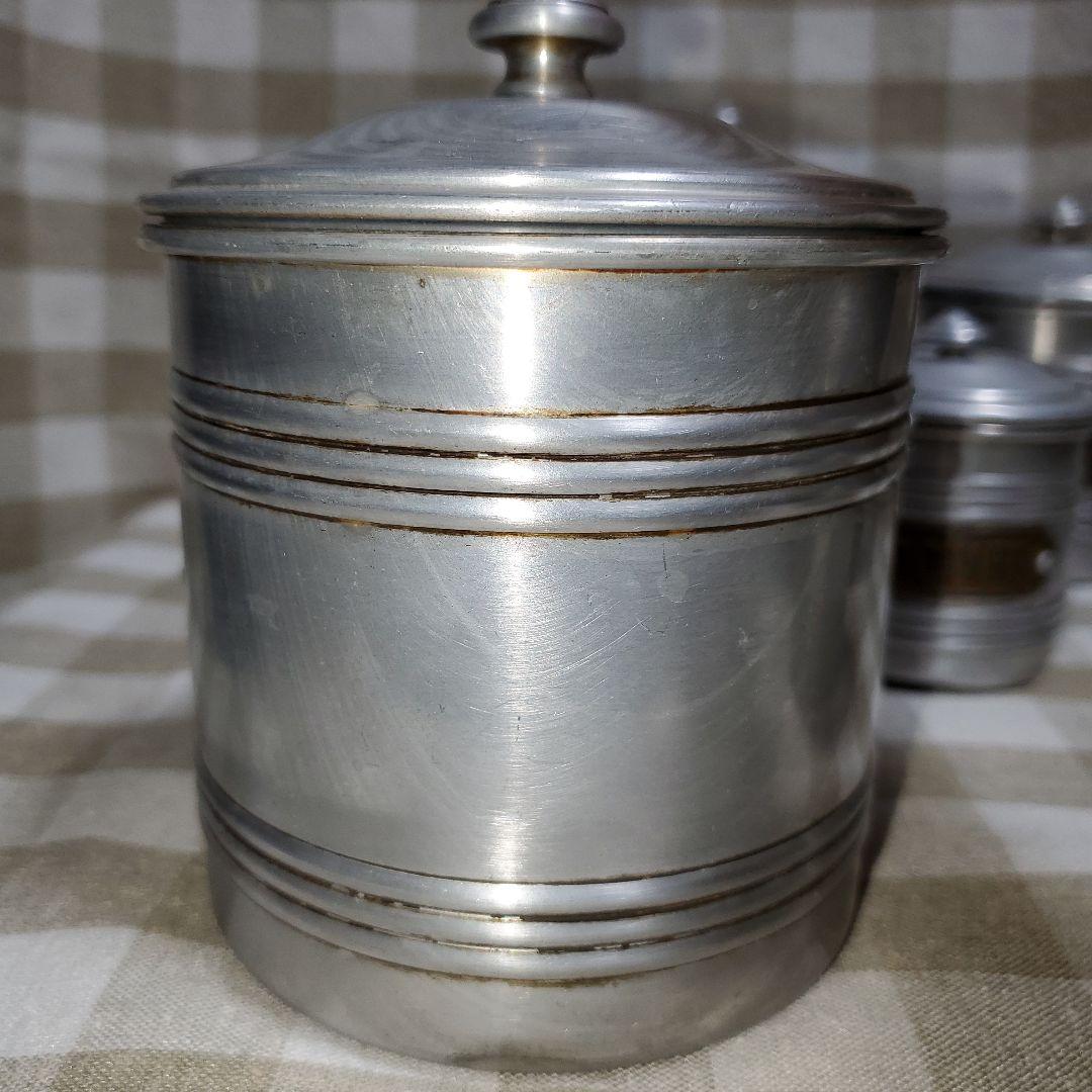 アンティーク　アルミ　キャニスター　5個セット