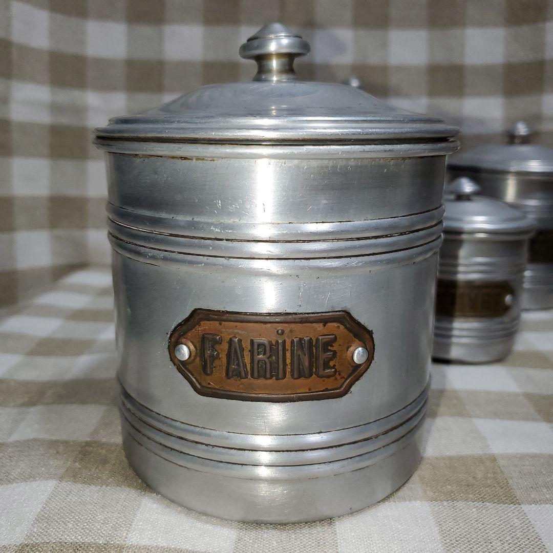 アンティーク　アルミ　キャニスター　5個セット