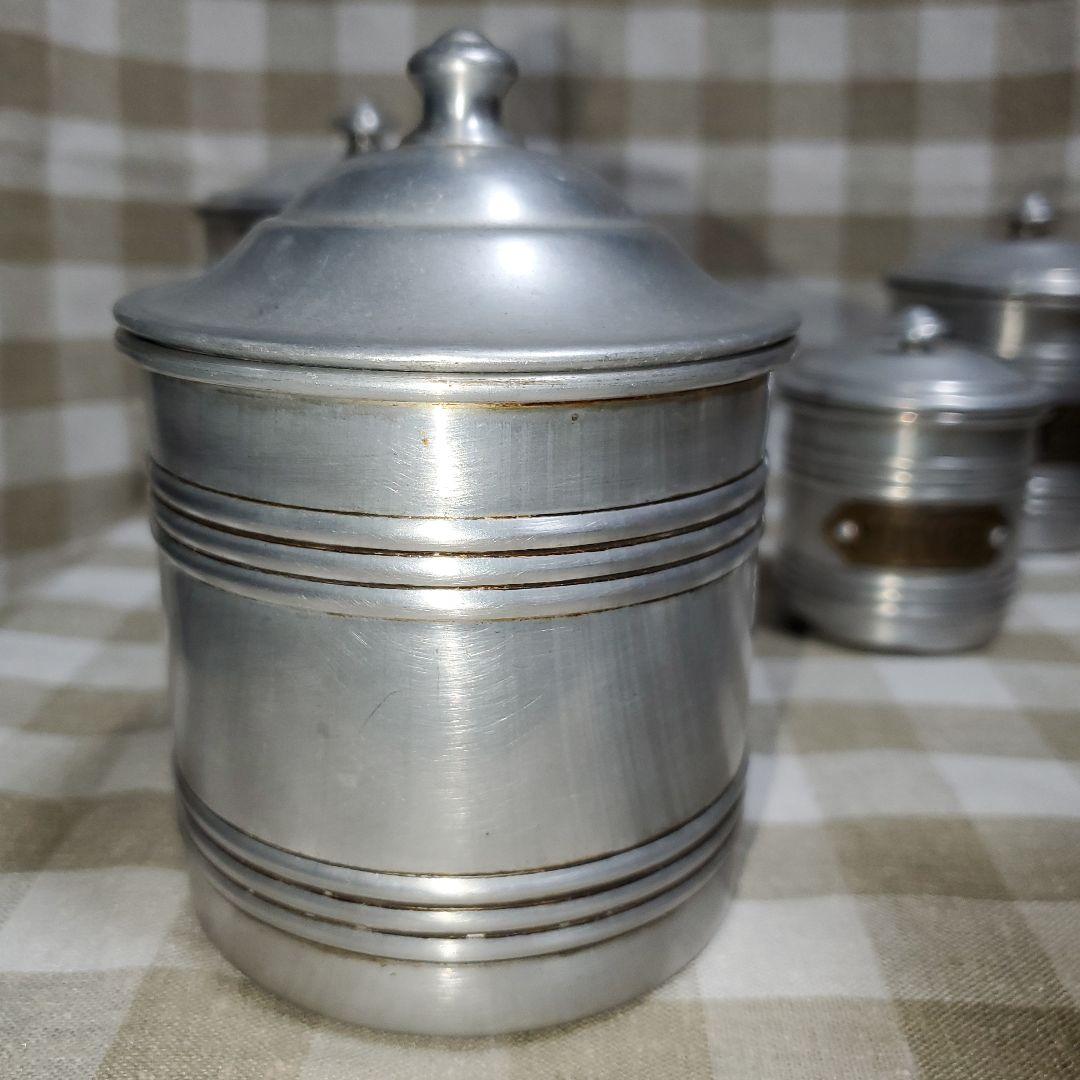 アンティーク　アルミ　キャニスター　5個セット