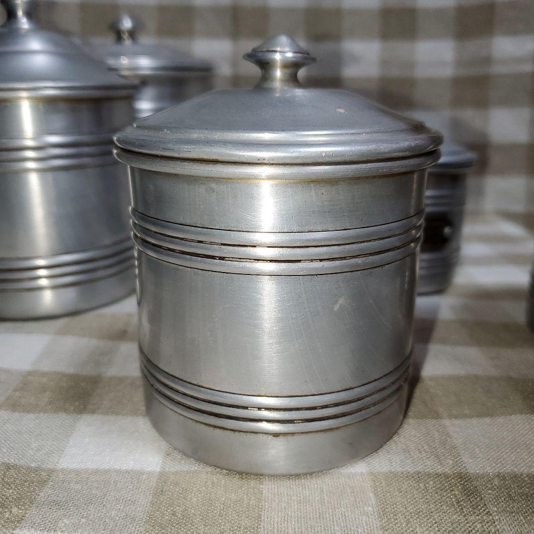 アンティーク　アルミ　キャニスター　5個セット
