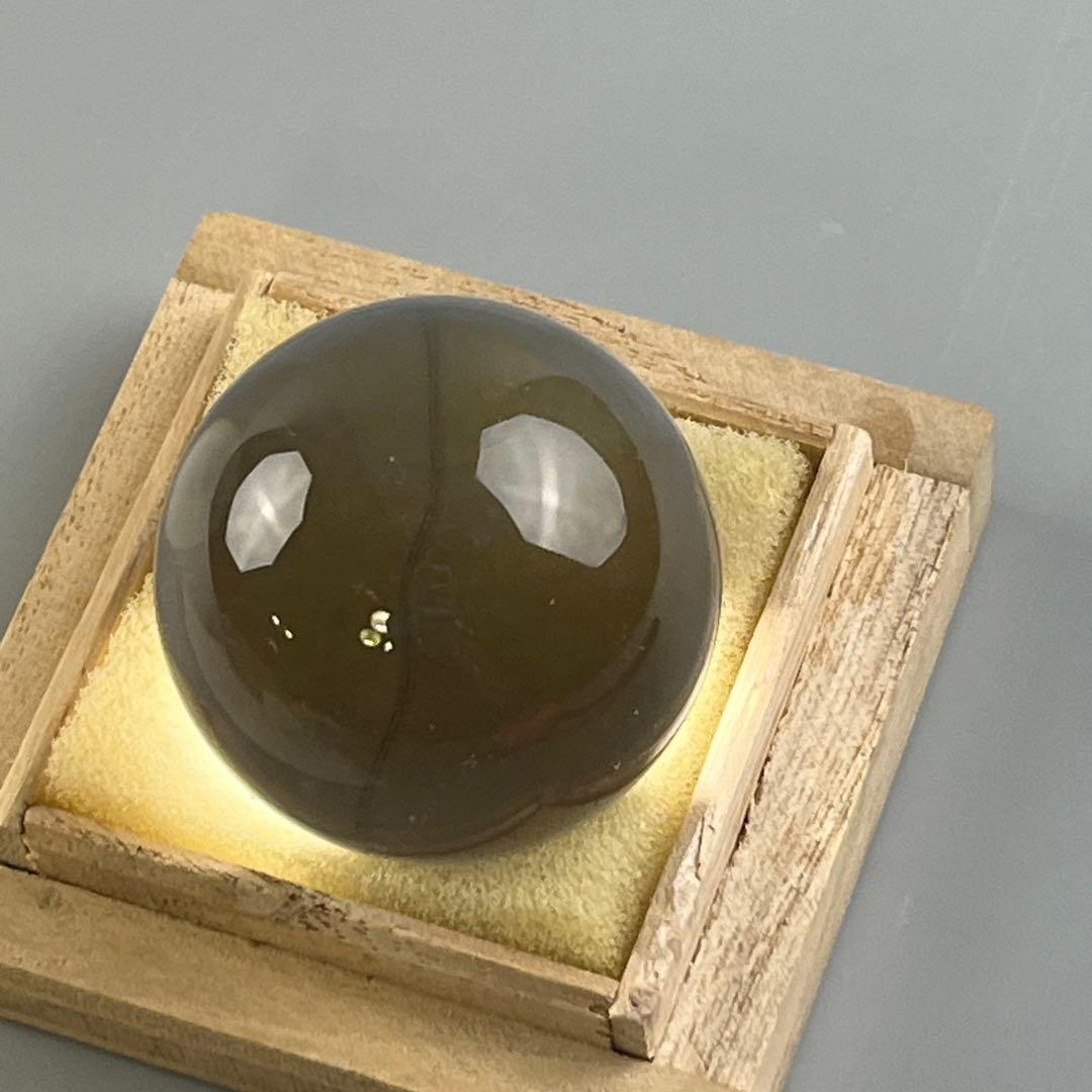 天然 水晶玉 彰山 在銘 共箱