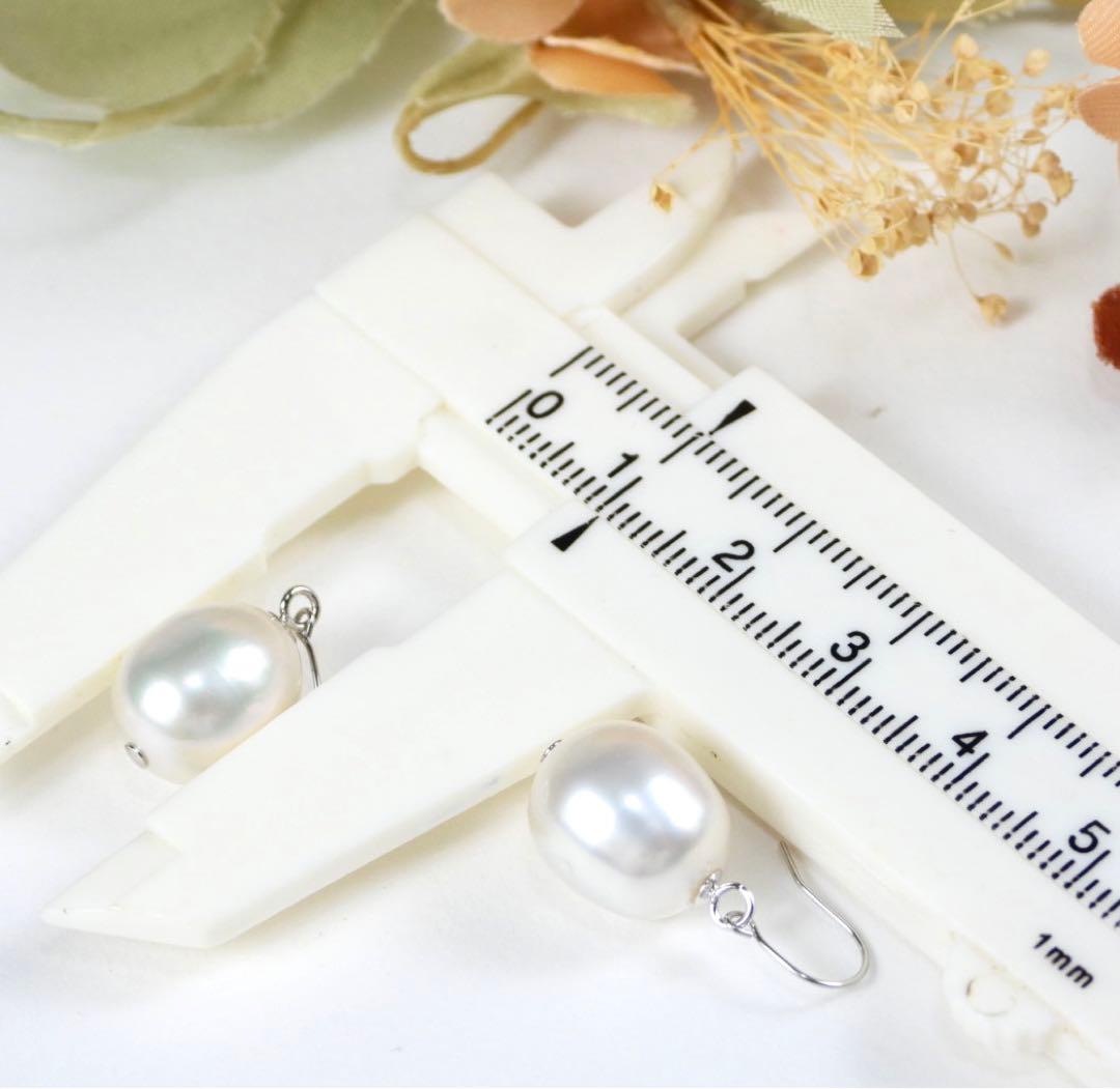 PT900  白蝶パール　ピアス　約10.3