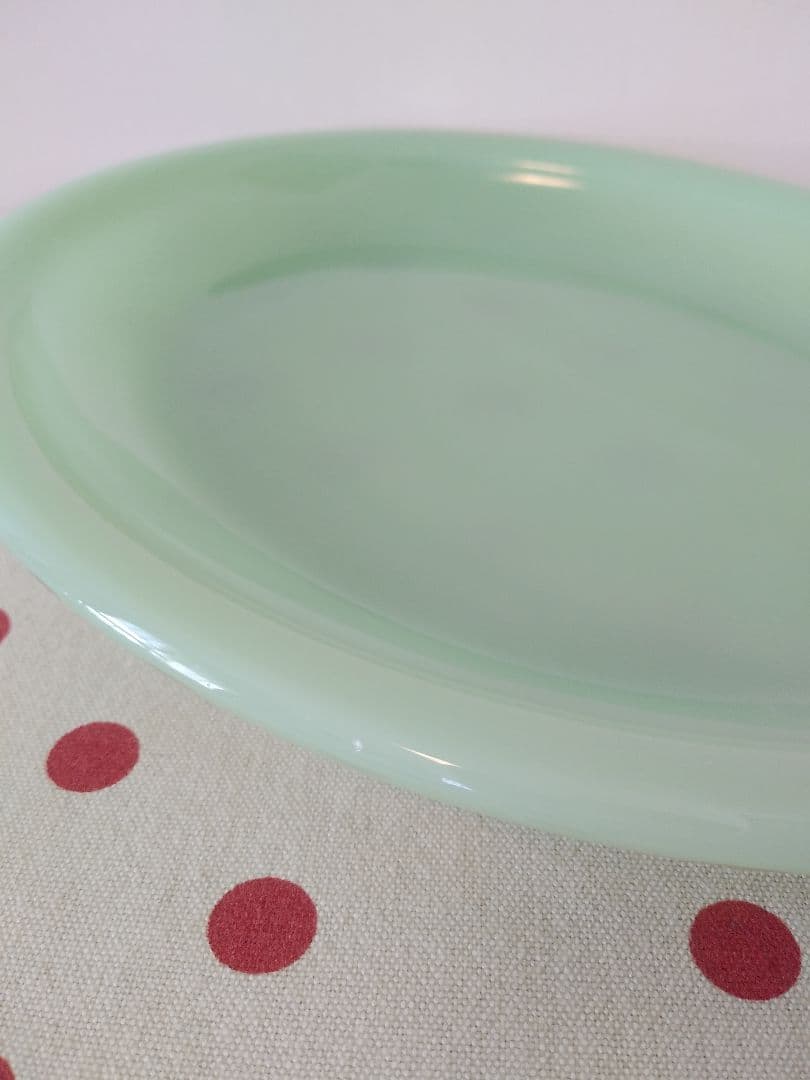 最終価格！ファイヤーキング オーバル皿 ミルクガラス フットボールプラッター