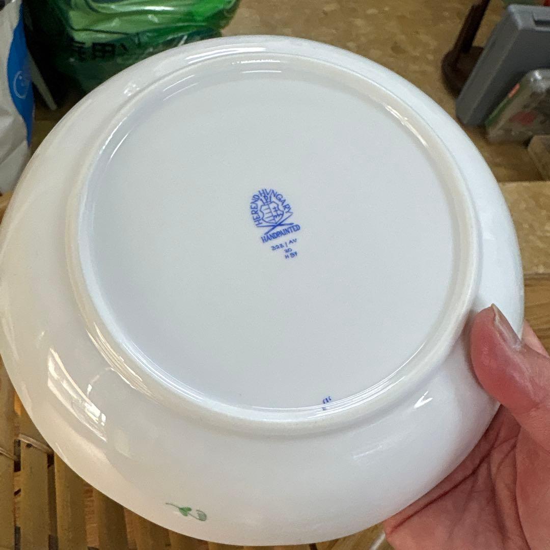 【極美品】ヘレンド アポニーグリーン 19cm プレート 箱・カード付