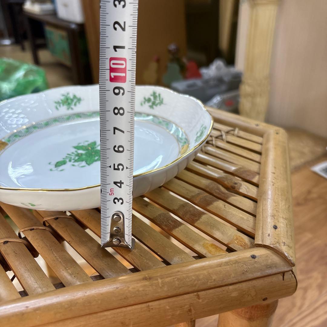 【極美品】ヘレンド アポニーグリーン 19cm プレート 箱・カード付