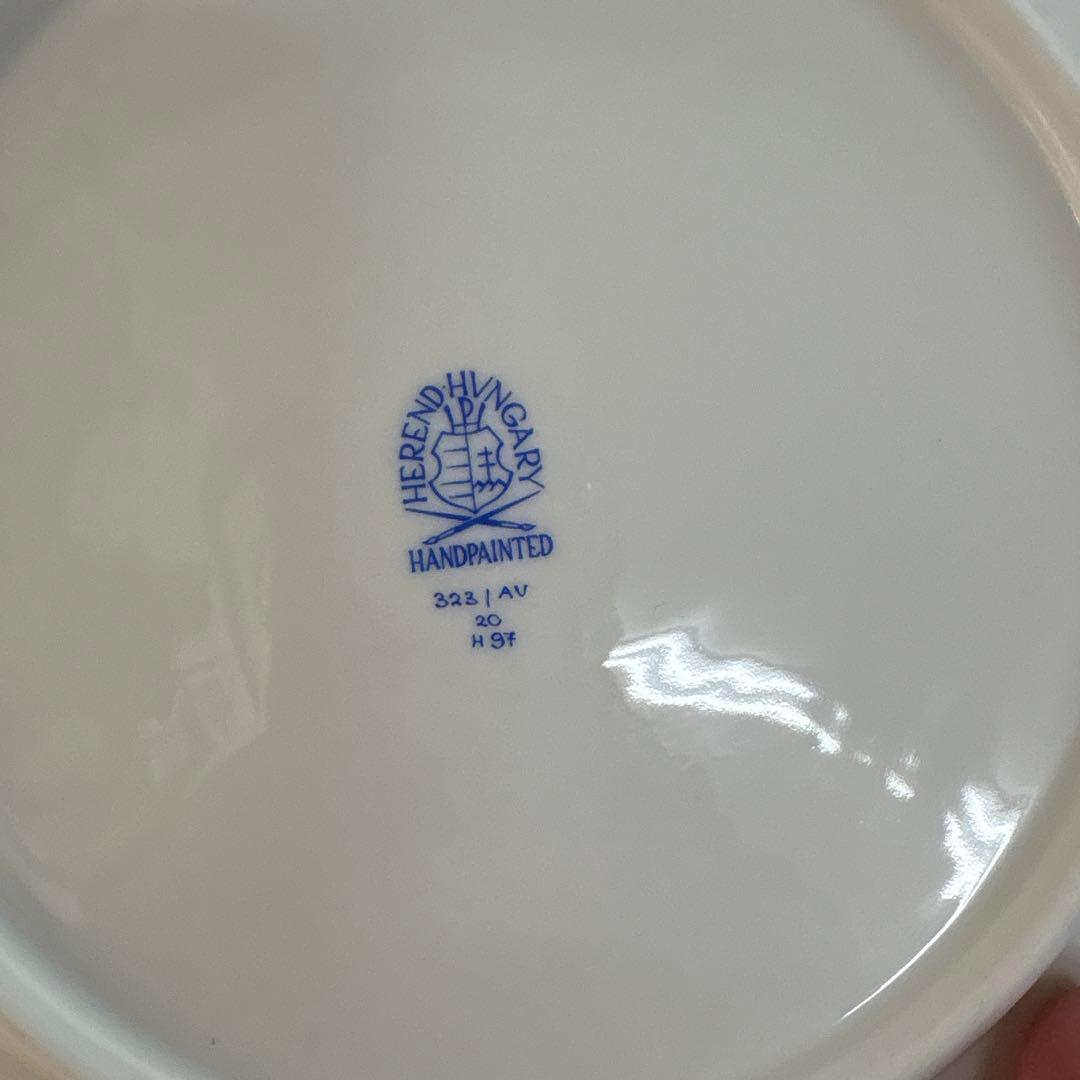 【極美品】ヘレンド アポニーグリーン 19cm プレート 箱・カード付