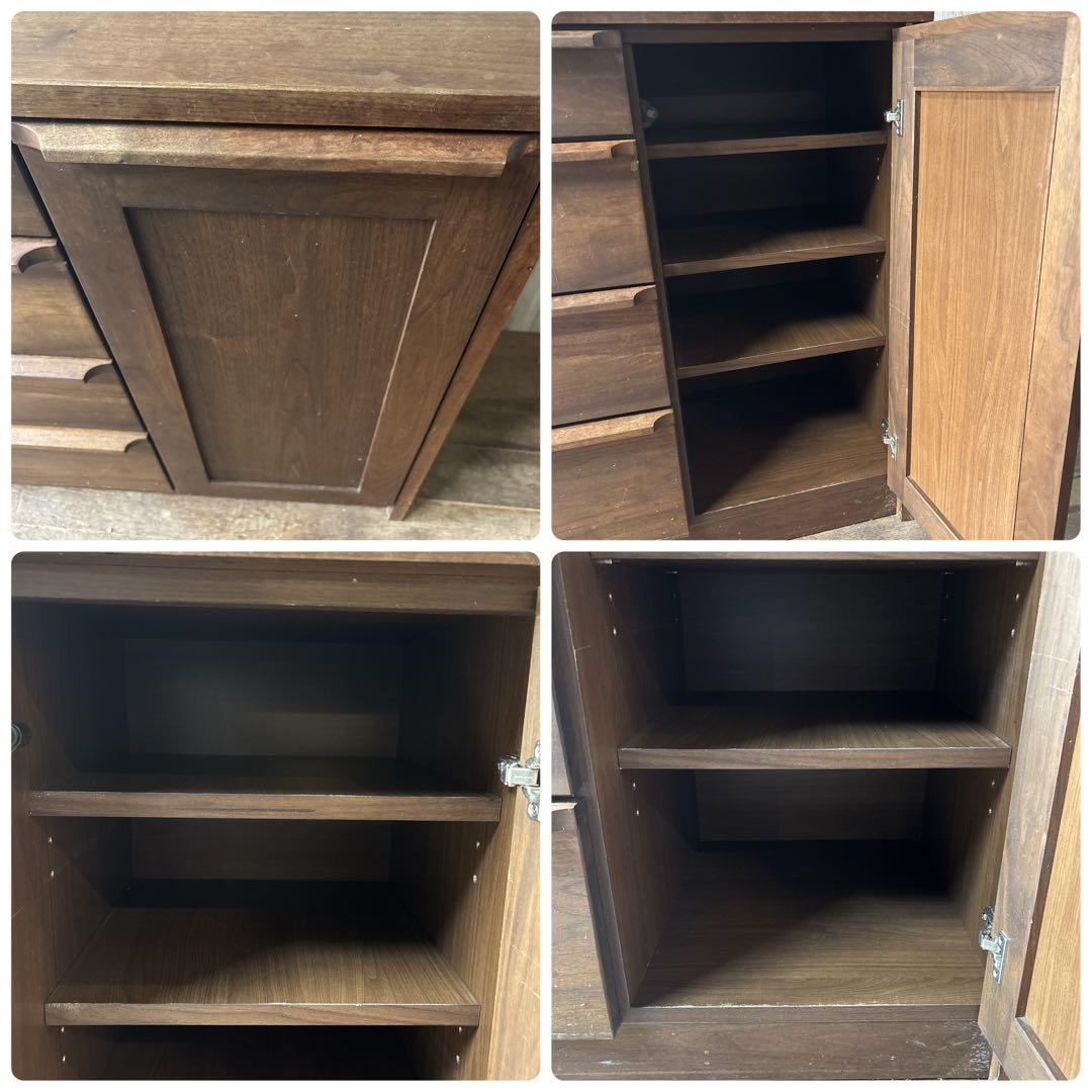 木製キャビネット カウンターボード ウォールナット チェスト 天然木 自然塗装