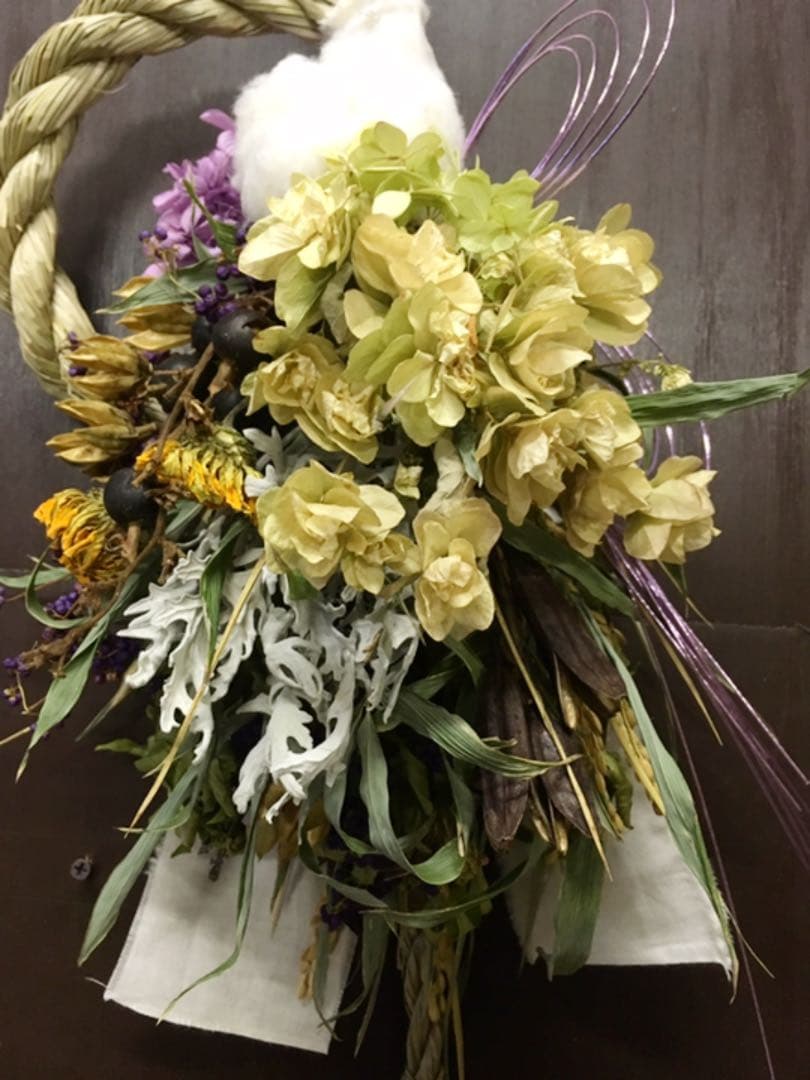 61.ドライフラワースワッグしめ縄 正月飾り 松飾り クリスマス リース