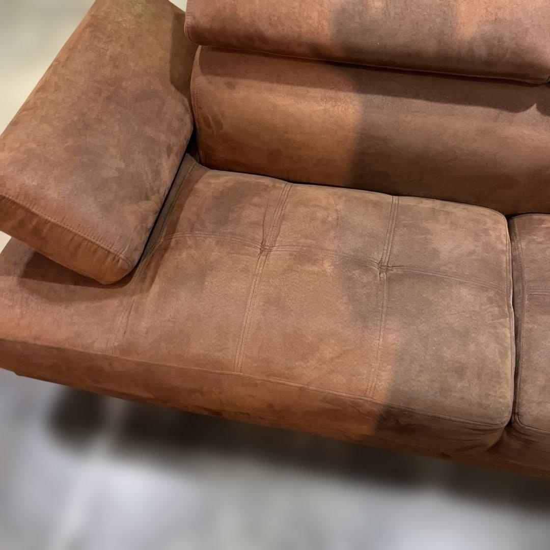 【ファブリックレザー】◇カウチソファ◆大型◇整備品◆可動ヘッドレスト◇極美品◆