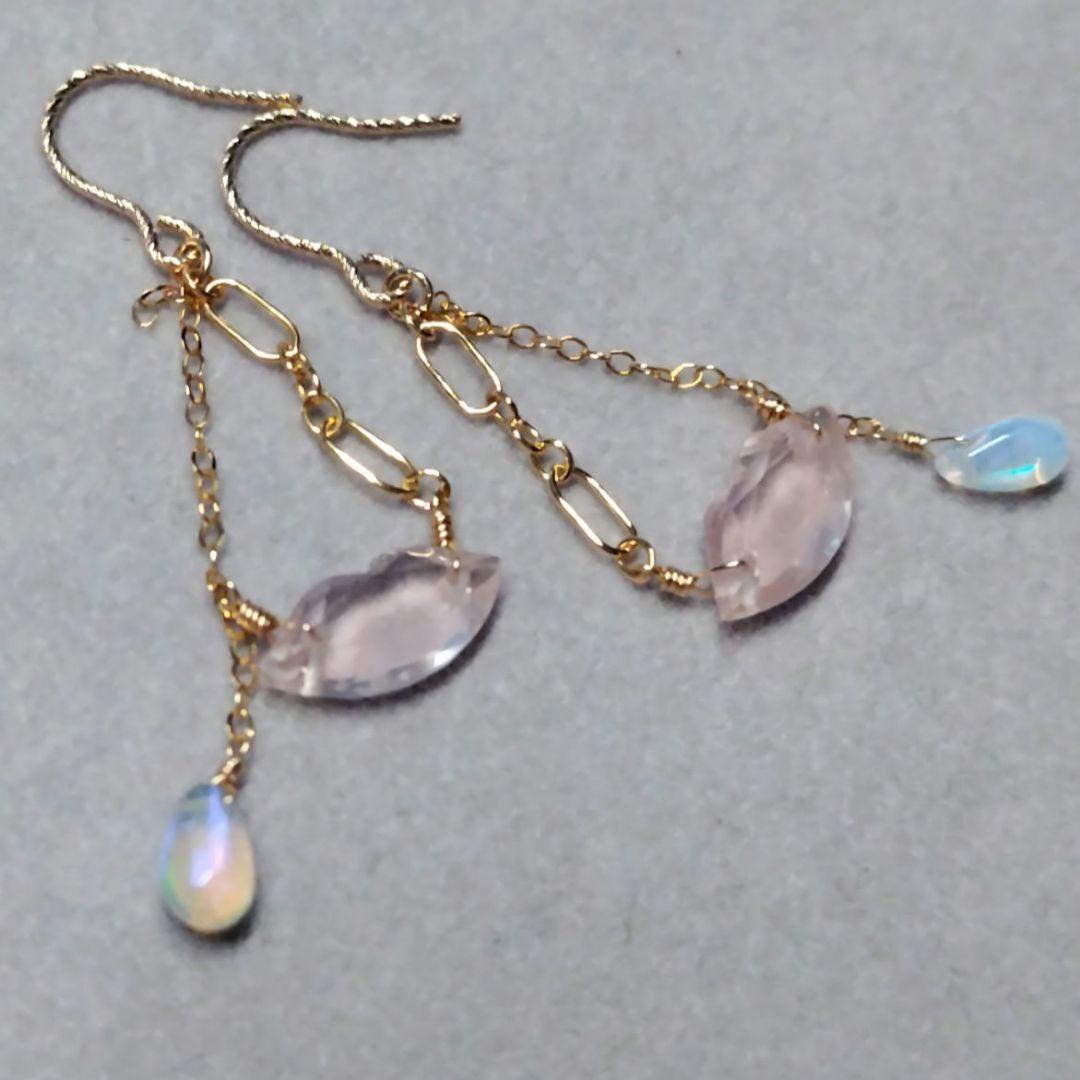 １4Kgf美しい天然石ピアス　 春の新色リップ(^^)