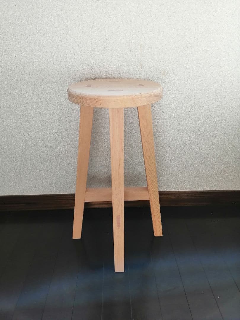 木製スツール　２脚セット　高さ43cm　丸椅子　stool