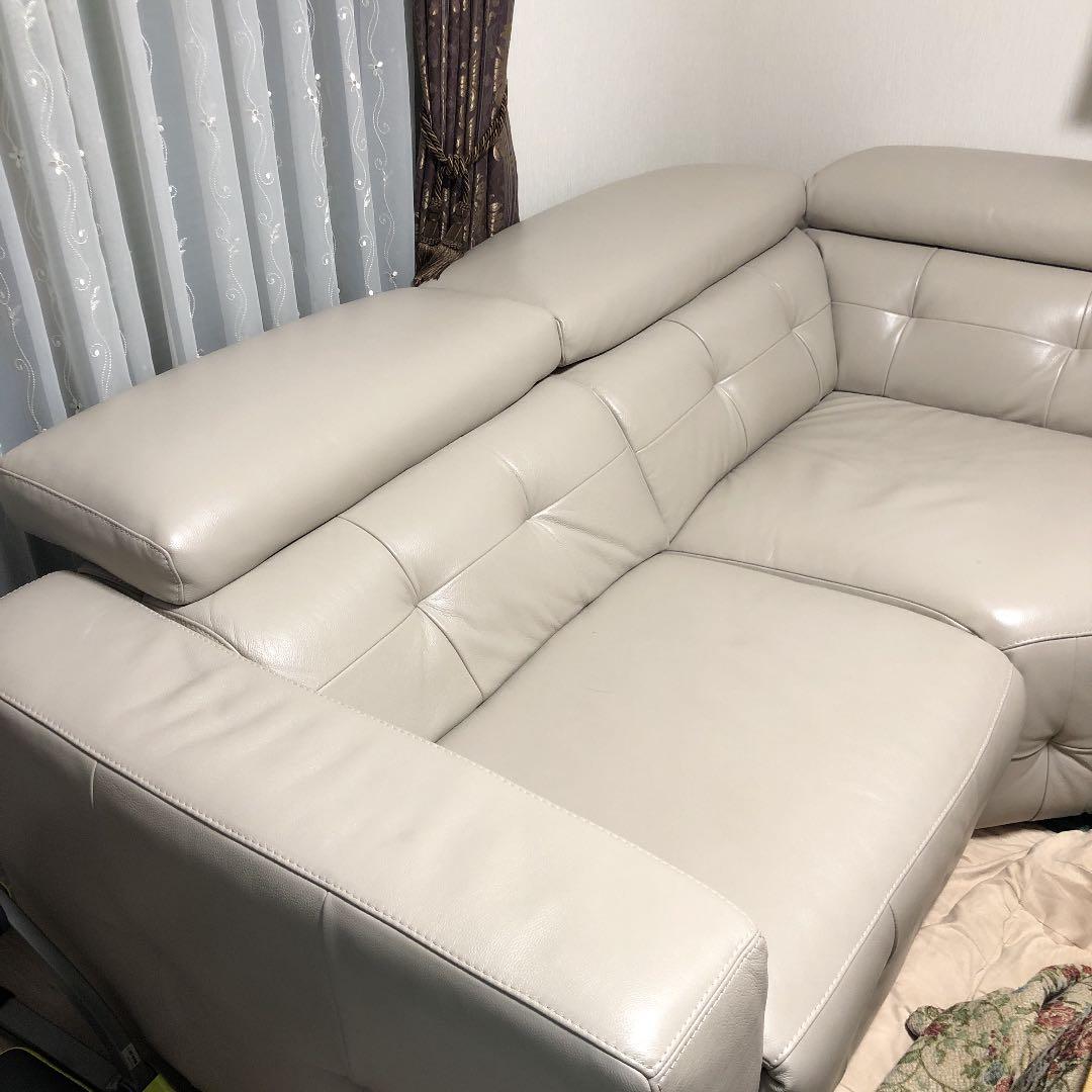 大塚家具★皮地コーナーソファー