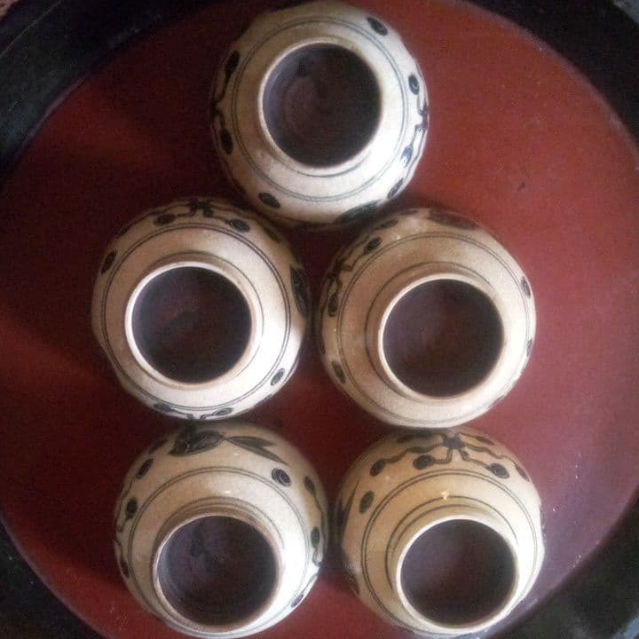 5客　鉄砂　中国トンボ　とんぼ　金魚　　アンティーク　骨董