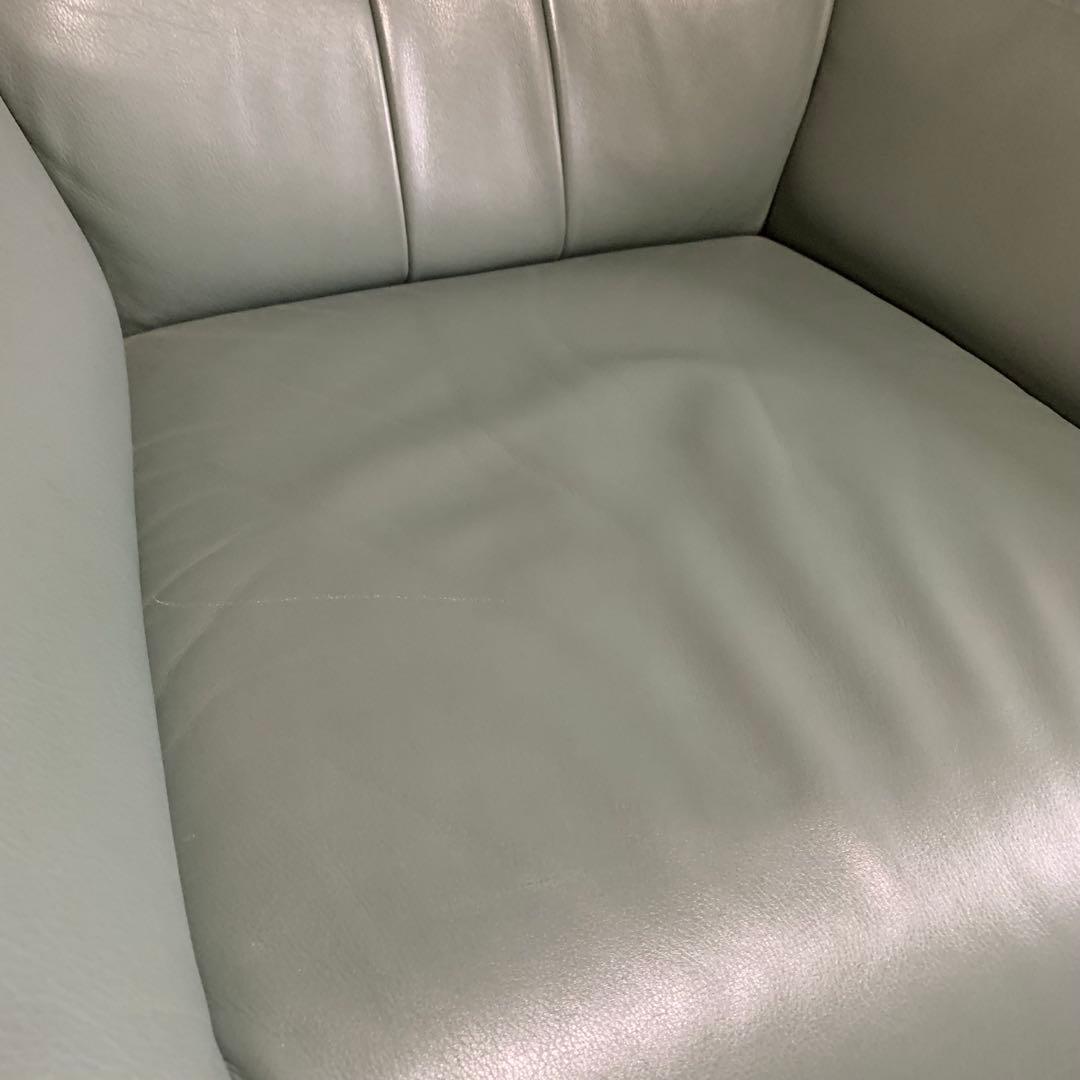 カリモク チターノ シングルソファ オットマン 本革 ハイバック