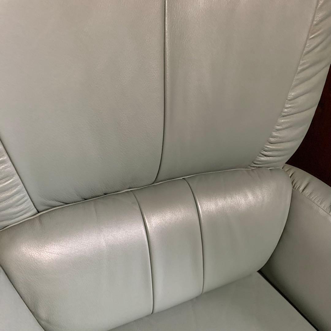 カリモク チターノ シングルソファ オットマン 本革 ハイバック