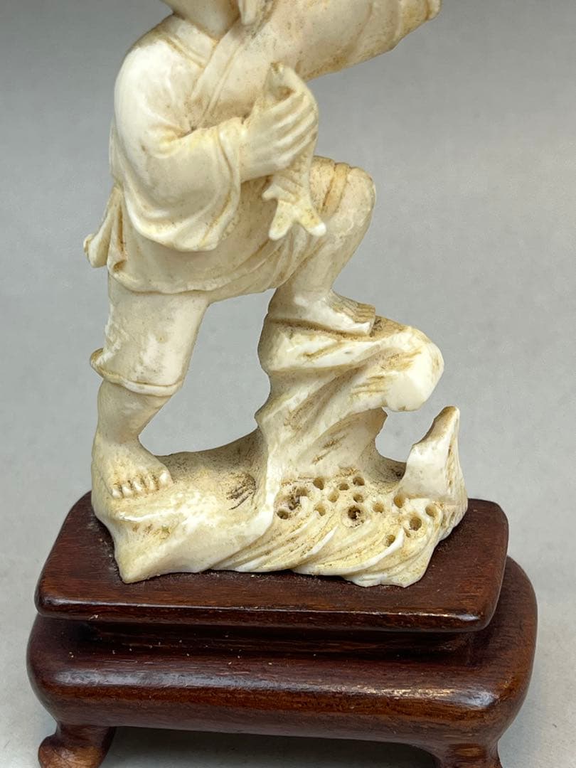 ［美品］極上 白象　翁魚釣り　61g置物　送料込み￼