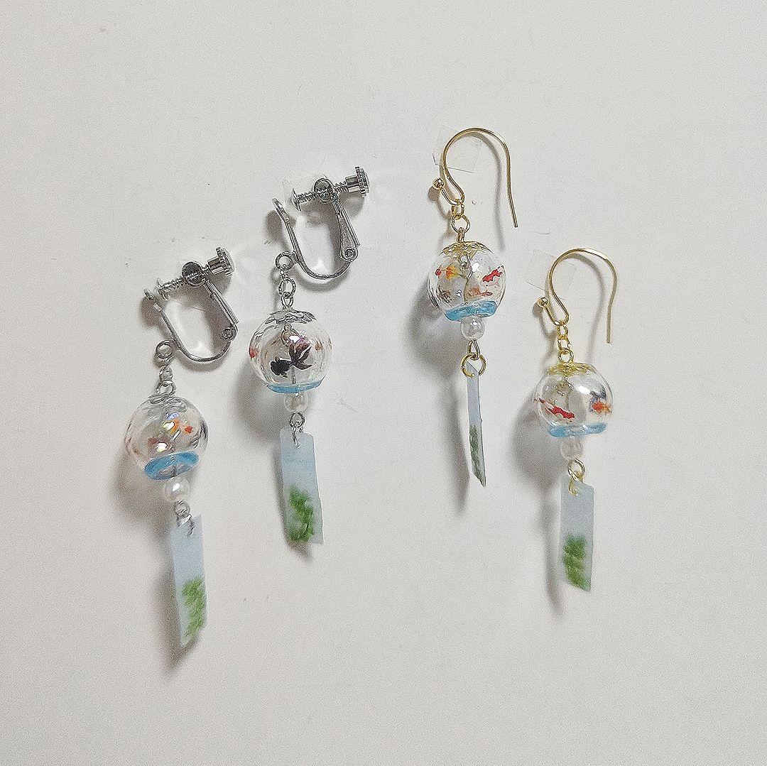 【1132】風鈴形のピアス／イヤリング