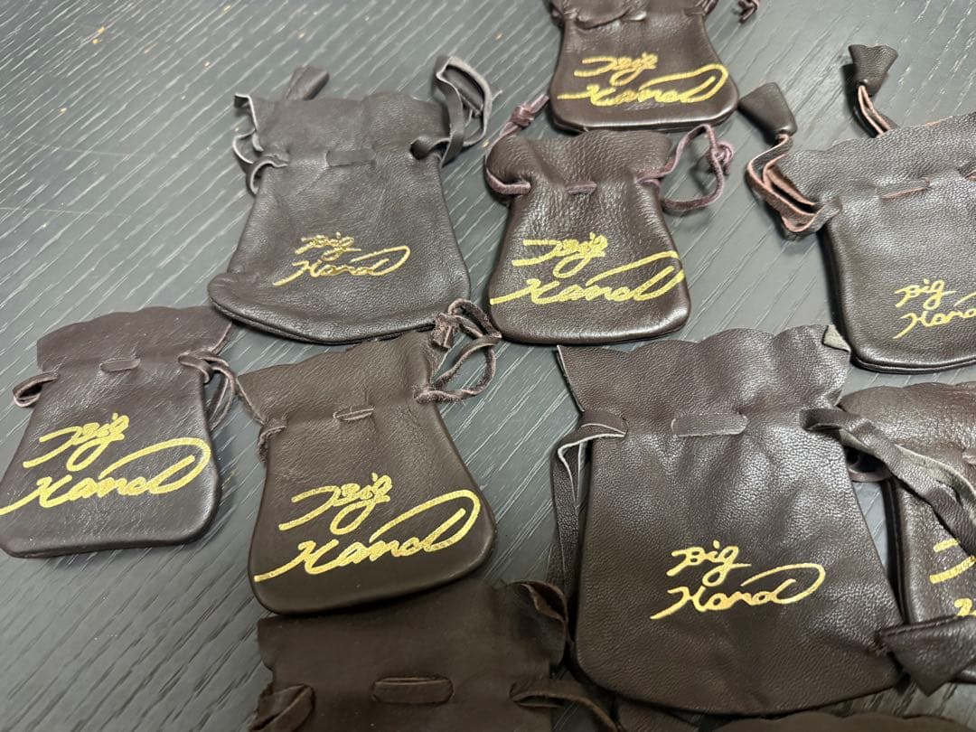 BIGHAND ブラウン巾着袋 13個セット ロゴ入り