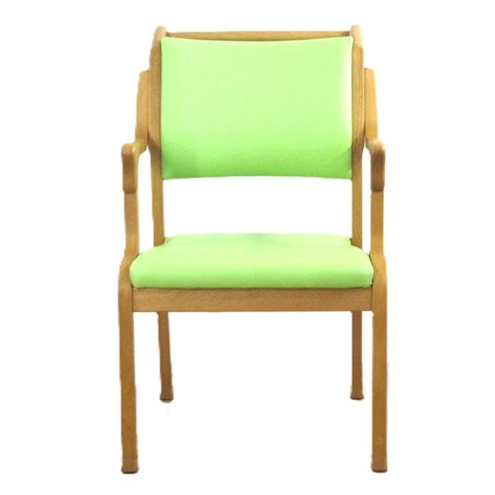 手摺付き介護用椅子　貞苅イス　ウエービングテープ　掛心地　良い　立ち上り易い