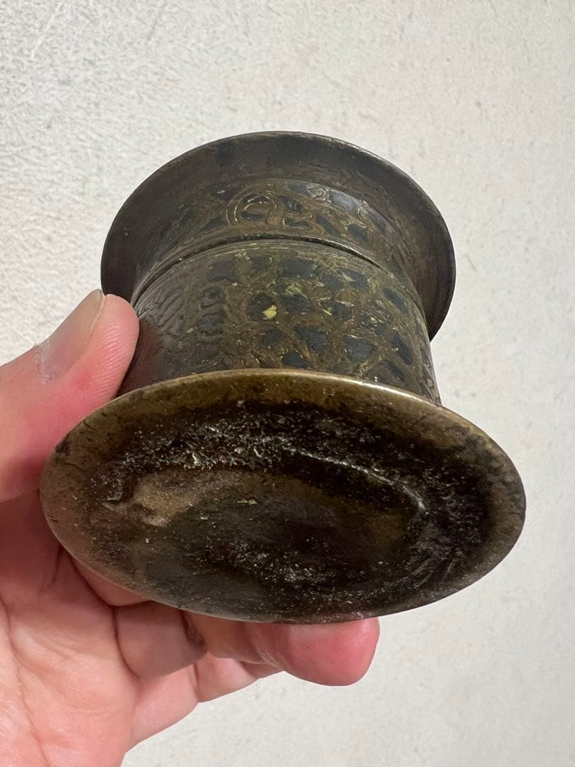 中国 密教法具 抹香 塗香用具 香筒 経筒 佐波理 仏像 仏教美術 骨董 古美術