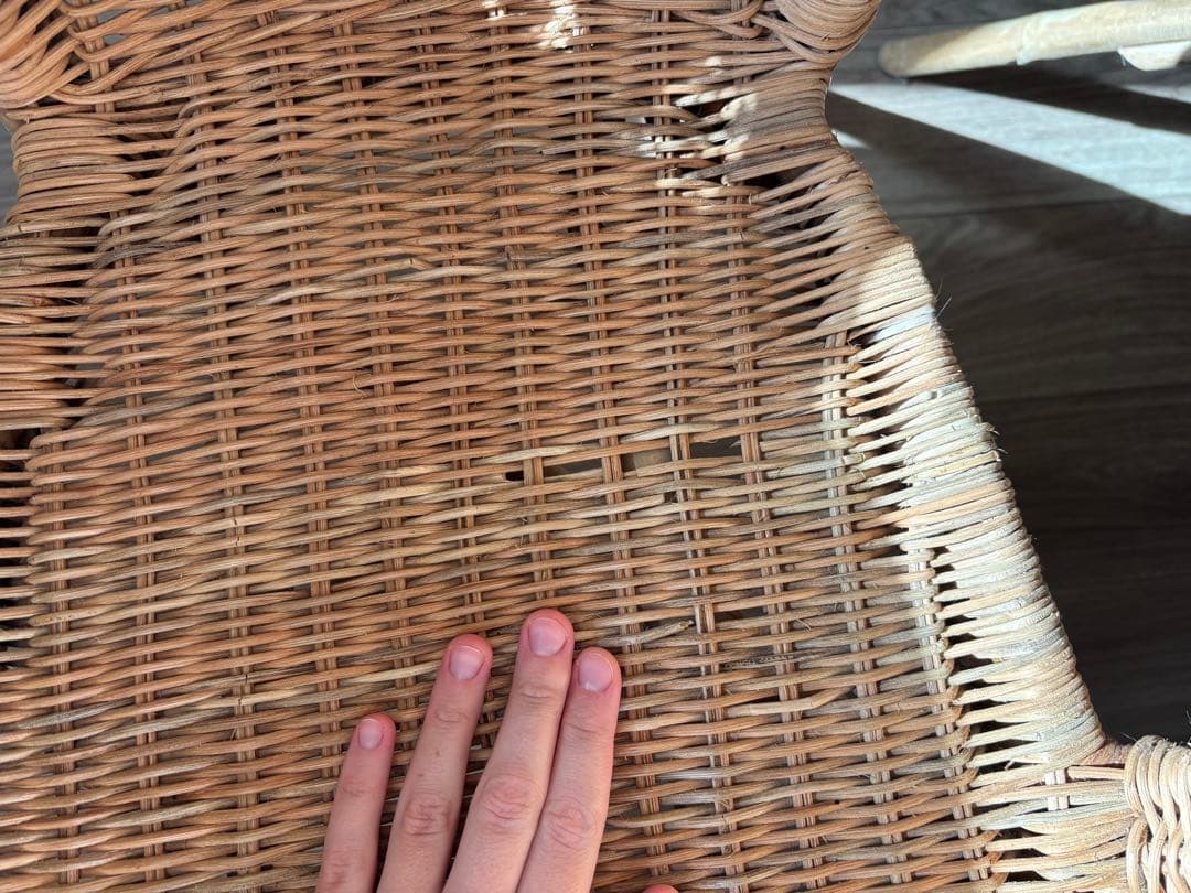 ラタン アームチェア 2脚セット ikea agen