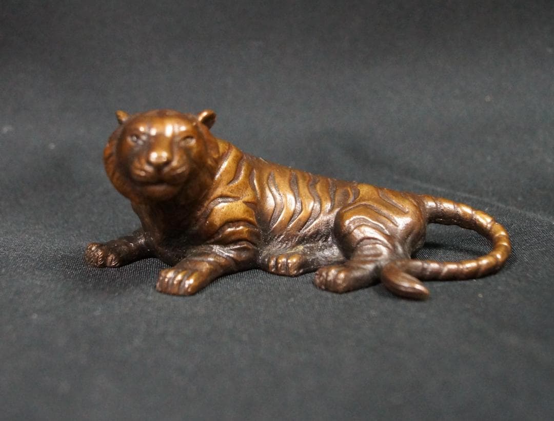蝋型鋳銅 置物 村田宏作 寅 虎 とら 夫婦虎 ペア 虎一対置物銅像