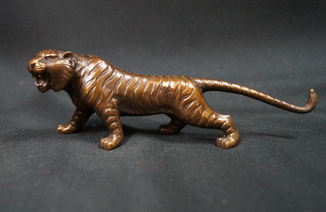 蝋型鋳銅 置物 村田宏作 寅 虎 とら 夫婦虎 ペア 虎一対置物銅像