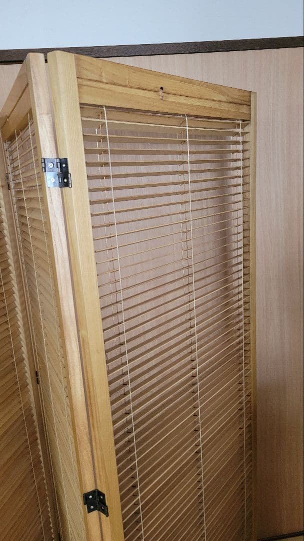 パーテーション　3連　キャスター　 高さ165cm 　木目